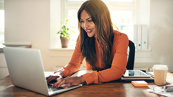 A smiling agent ready to help